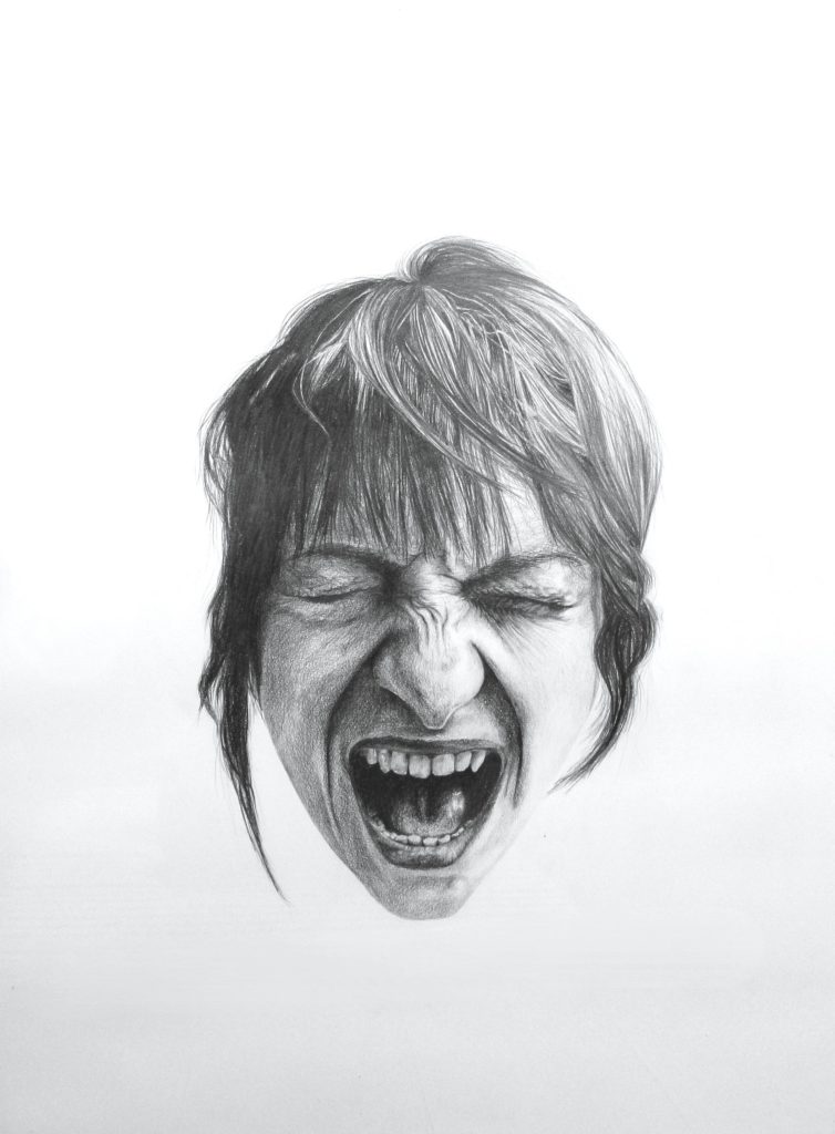 Manon Vandam, "Vide", 2025. Crayon sur papier, 82 x 63 cm